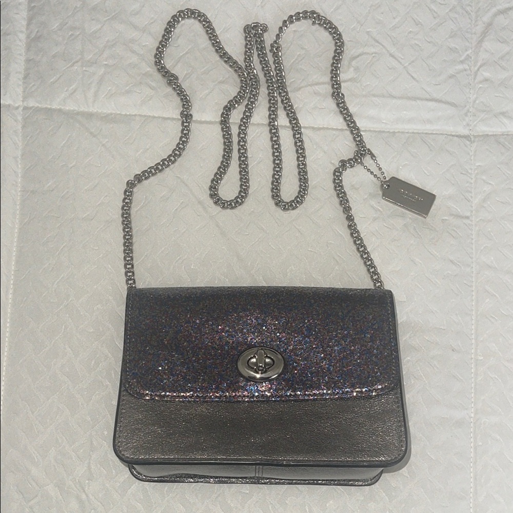 Coach Silver and Multicolor Confetti Crossbody Bag
